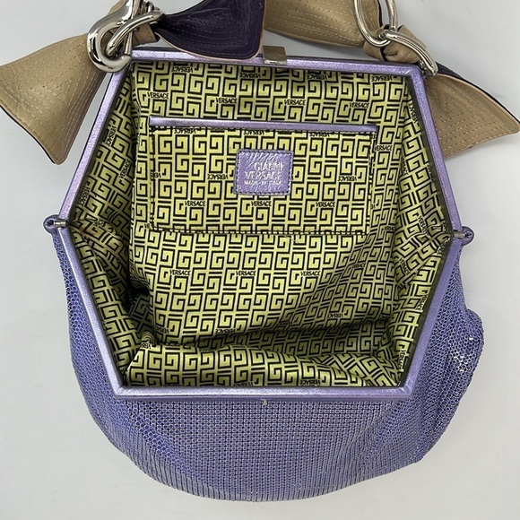 Versace Chainmail Purple Mesh Metal Chain Handbag - Picture 12 of 15